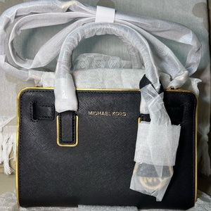 Michael Kors Specchio Dillon Saffinao Leather Satchel